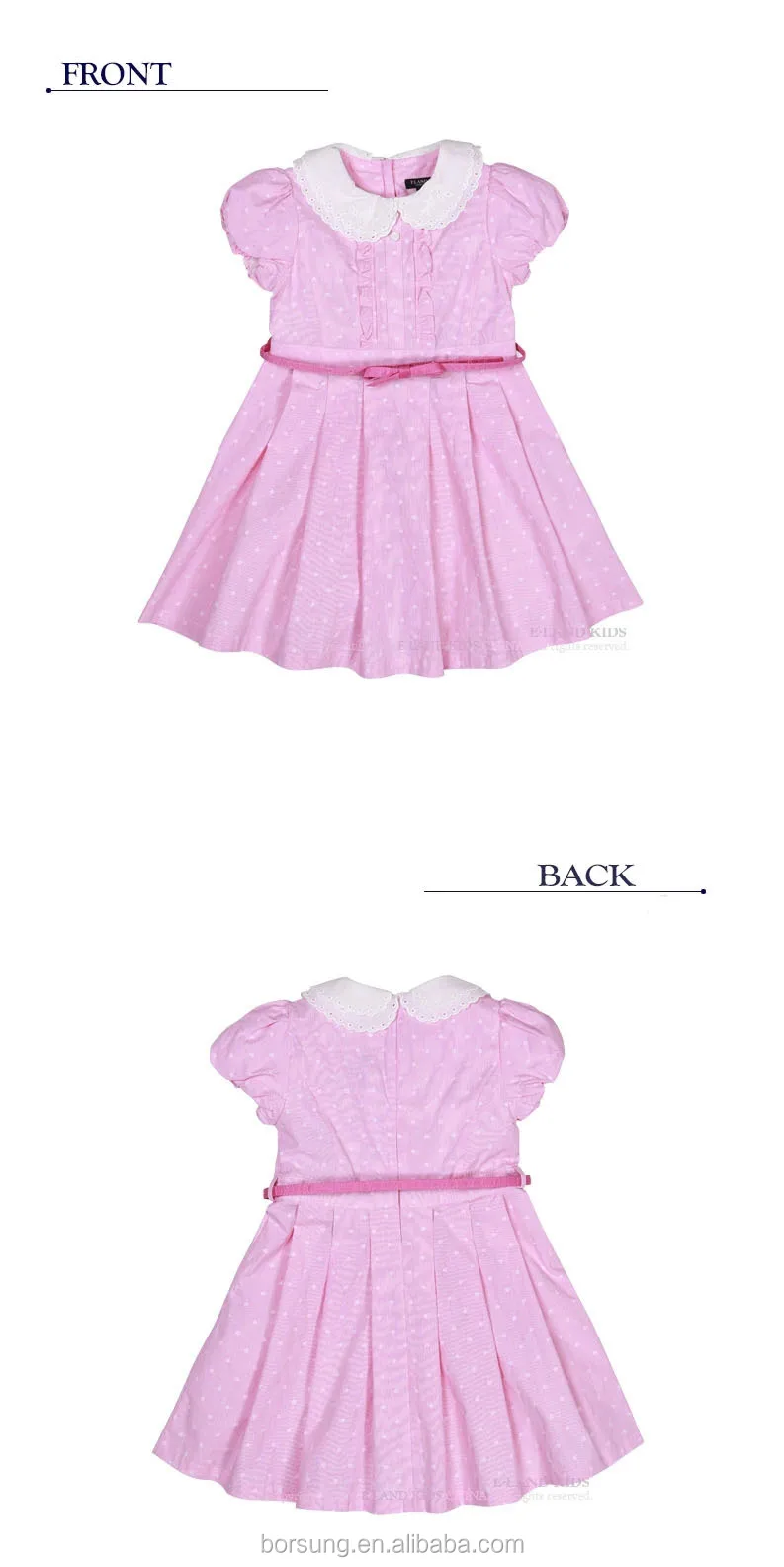 Anak Anak Rok Desain Hot Pink Peter Pan Leher Musim Panas Cotton