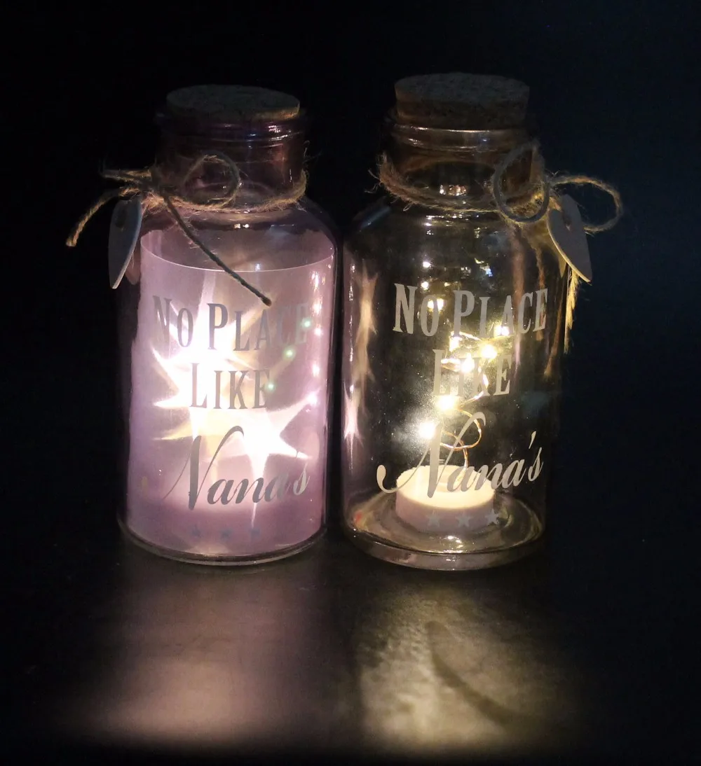 Illuminate And Create A Magical Look Glass Jar Light Printing Hanging