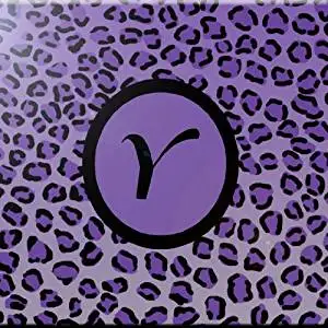 Rikki Knight 8 x 8 Letter M Orange Leopard Print Stripes Monogram Design Ceramic Art Tile