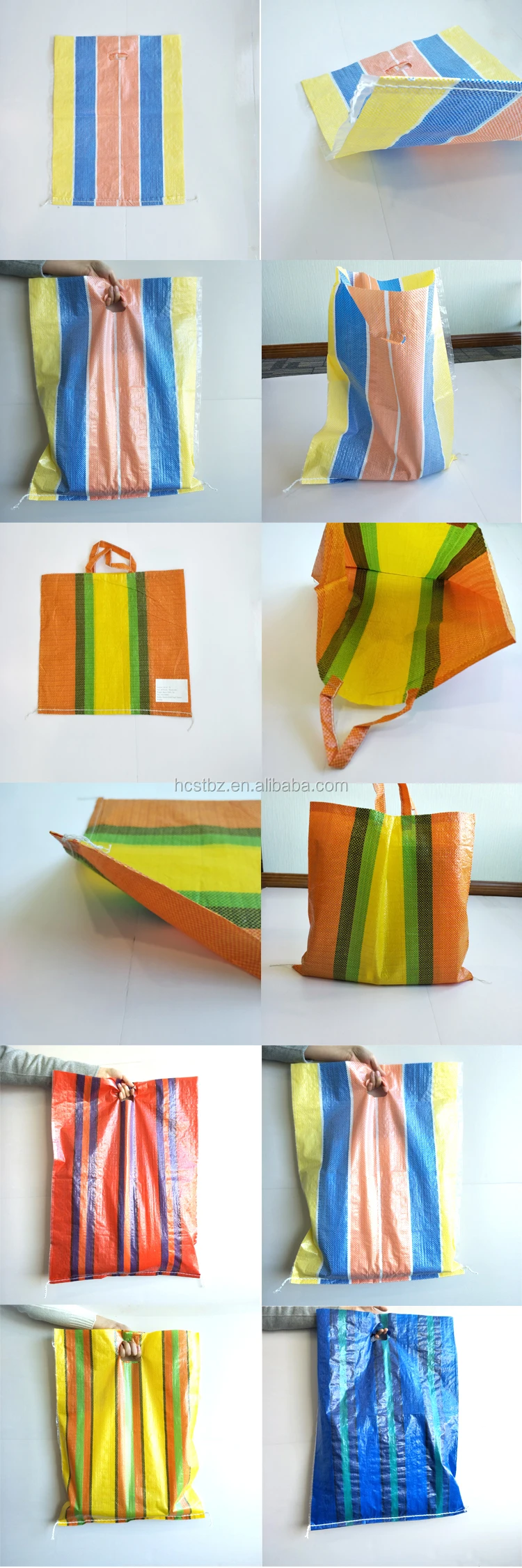 Factory wholesale pp woven laminated colorful checkerboard bag with handle export to Peru, Africa