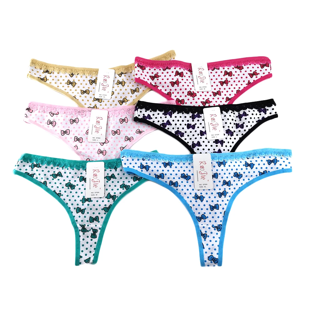 67004 South America Fashion Sexy Lingerie G String Thongs Women Print Low Waist Underwear Hot