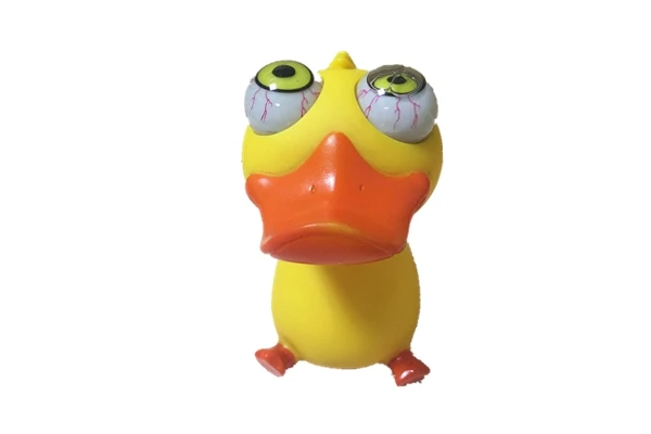 Rubber yellow eyes pop out stress squeeze duck