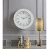 Luxury Modern crystal Diamonds custom Mirrored wall Clock round shape home decorative