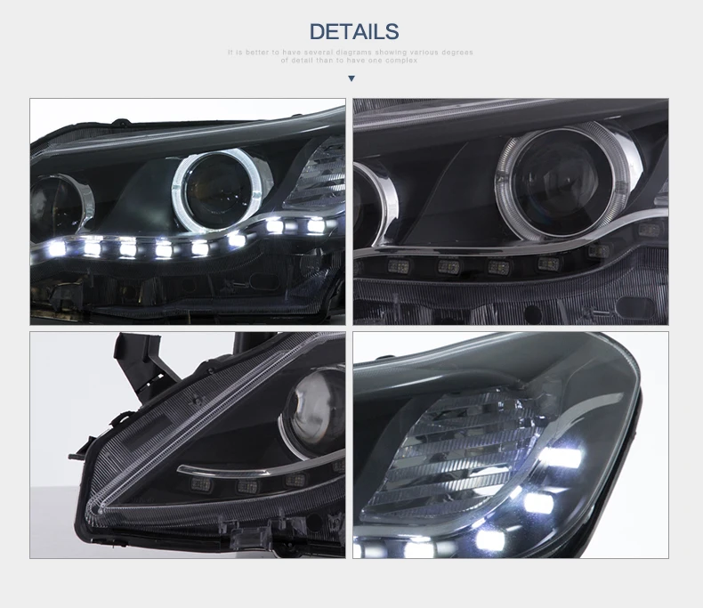 Vland manufacturer for car headlight REIZ head light for 2011 2012 for LED head lamp with turn signal+DRL