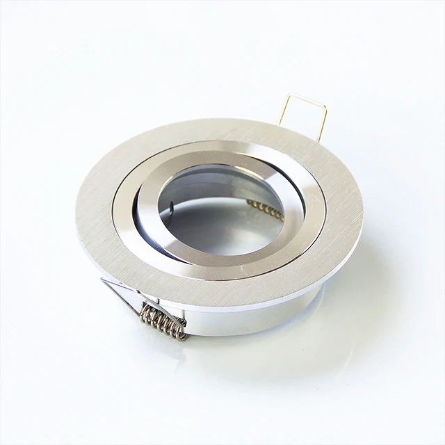 
Double heads Brush silver MR16 GU10 gimbal kits fitting led ceiling down light fixtures 
