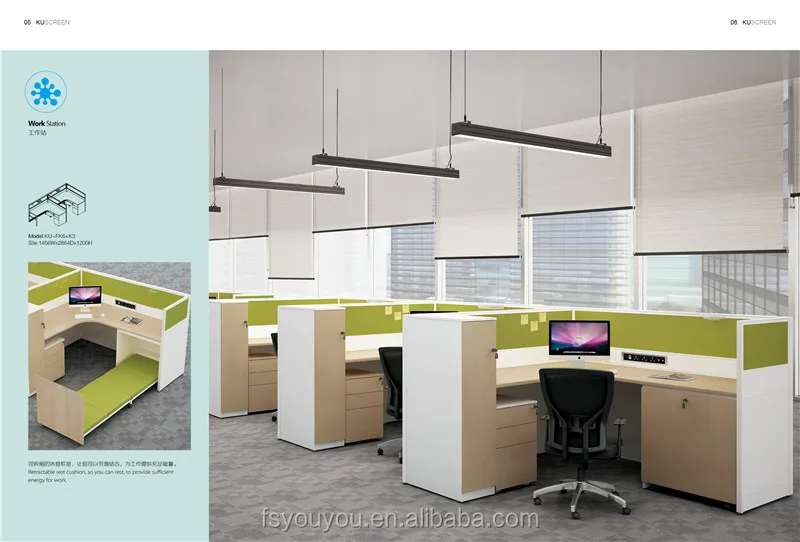 12 People Staff Partition Triangle Office Furniture Workstation Call
