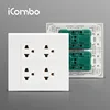 Thailand Vietnam 2 Gang 6 Pin Wall Mounted Socket Duplex Outlet 16A