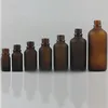DIN18 neck 5ml 10ml 15ml 20ml 30ml 50ml 100ml frosted amber brown essential oil dropper glass bottles
