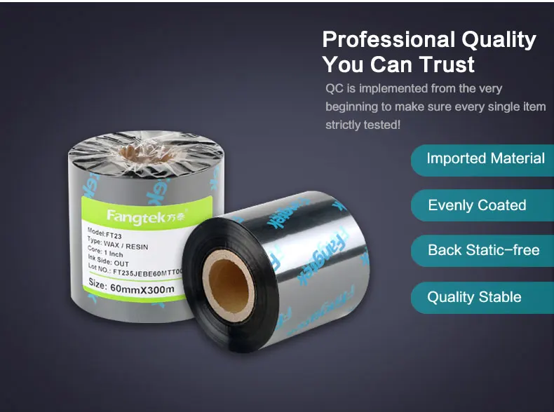 60mm*300m Carbon Thermal Transfer Printer Ribbon Wax/resin Holographic