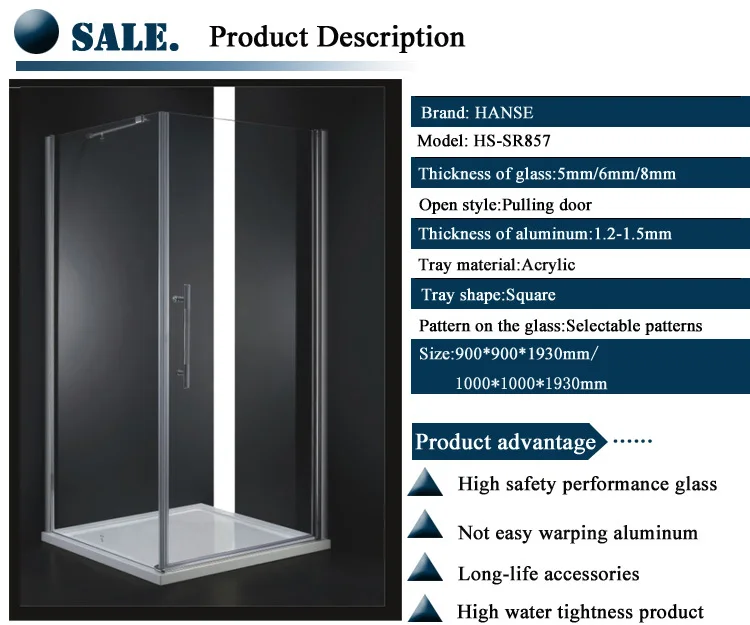 Hssr857 Four Side Cubicle/ Frameless Shower Stall/ Fully Enclosed