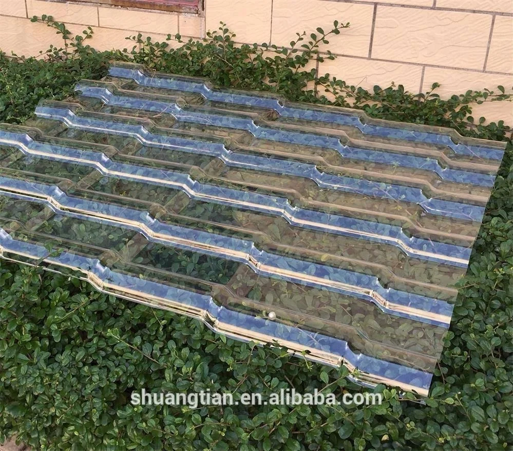 Uv Proof Light Weight Climate Durable Reinforced Clear Plastic Roof Shingle Polycarbonate