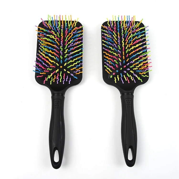 Natural Paddle Hairbrush Custom Rainbow Hair Brush For Woman Buy