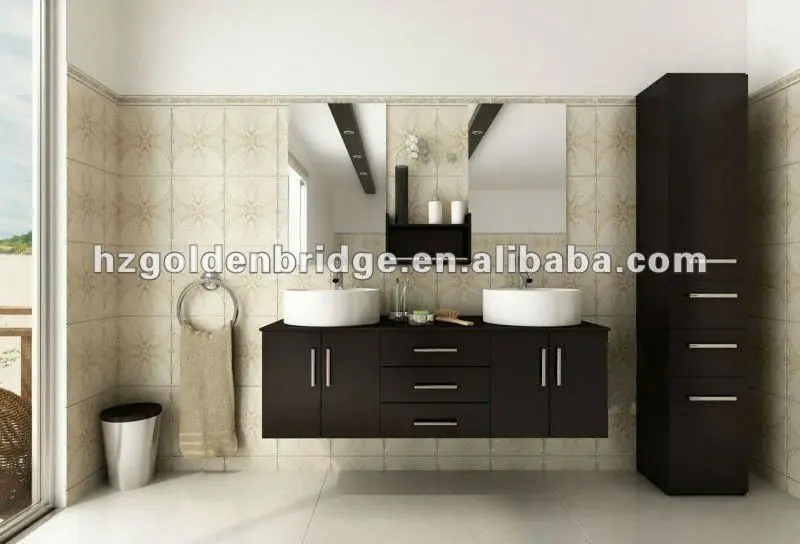 Doble lavabo del baño vanidad con dos espejos 477-Tocadores de Baño