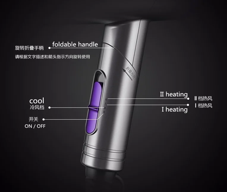 Ultra Low Emf Radiation Hair Dryer Dc Motor 1000w Farinfrared Ion