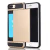 High quality slide card slot 2 layers super hard mobile phone case cover for iphone SE case