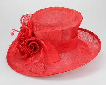 red ladies hat