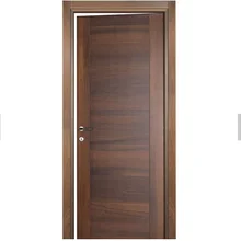Современный заподлицо дизайн натурального красного дерева шпон интерьер двери спальни