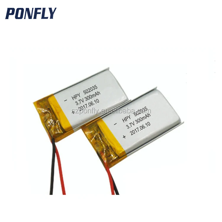 Rechargeable 300mah Lithium Polymer Battery 502035 3.7v Li-ion Lipo ...