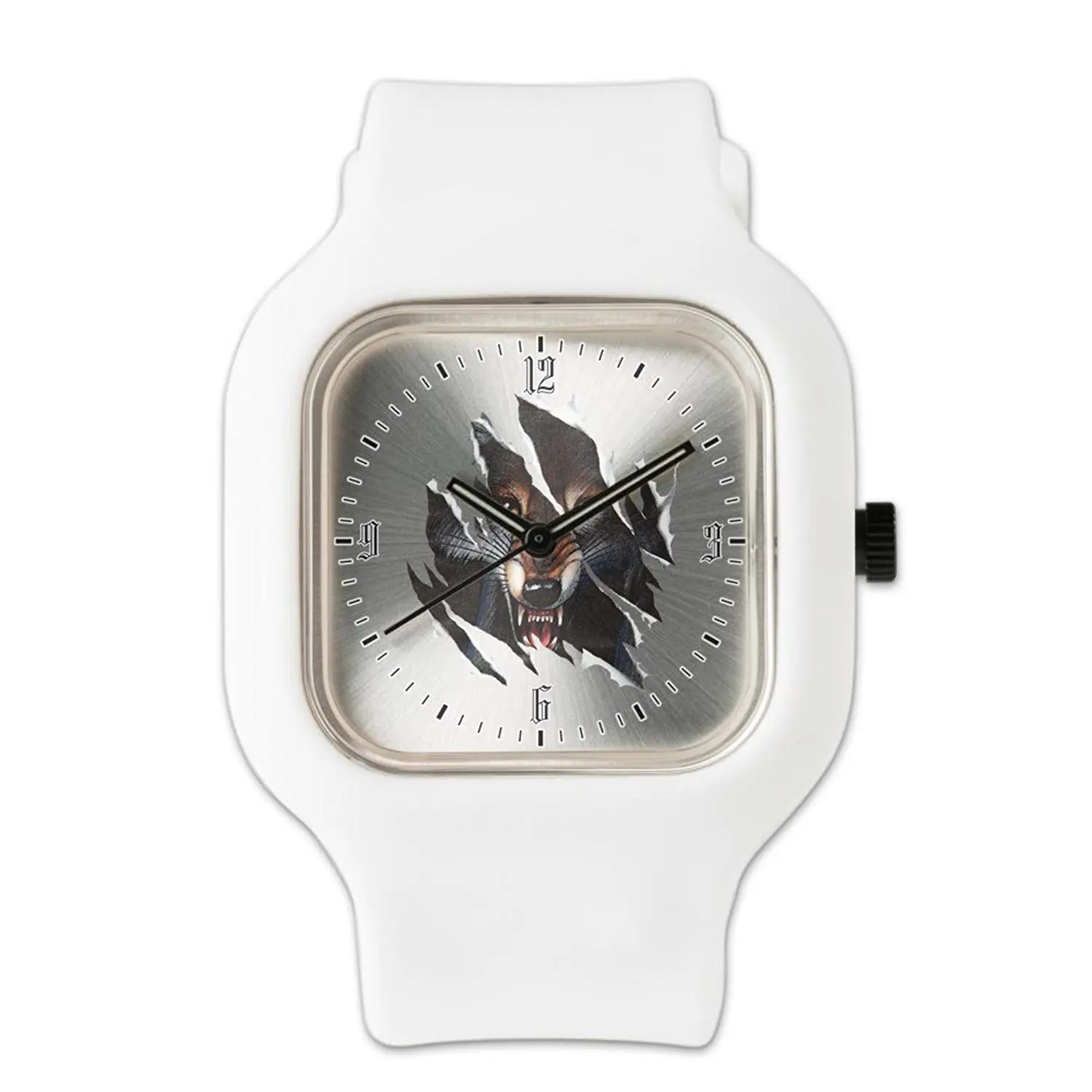 Get Quotations · White Fashion Sport Watch Wolf Rip Out