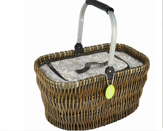 Handmade Natural Wicker Picnic Basket For 2 Person Mini Picnic Basket