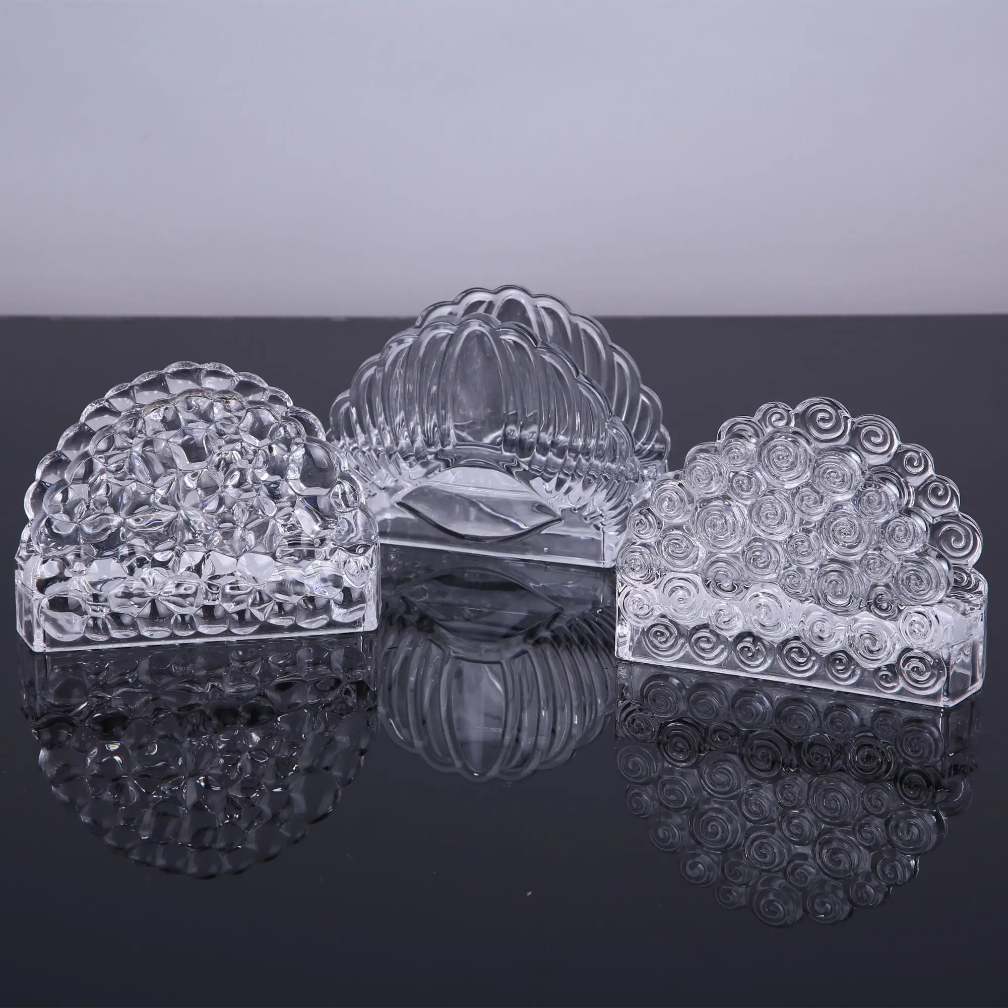 Vintage Crystal Clear Glass Twist Napkin Holders