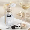 Wedding Door Gifts Star Seaside Sand and Shell Filled Globe Wine Bottle Stopper