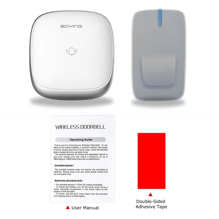 Multi Unit Ring Smart Alarm Chimes 12 Volt Wireless Doorbell With 2