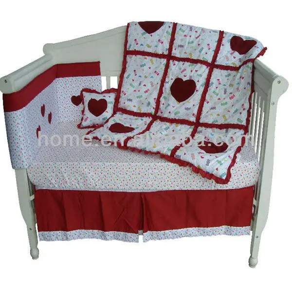 Heart Candy Crib Bedding Set For Girls