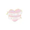activity gift heart shape pink and white lapel pin for healthy