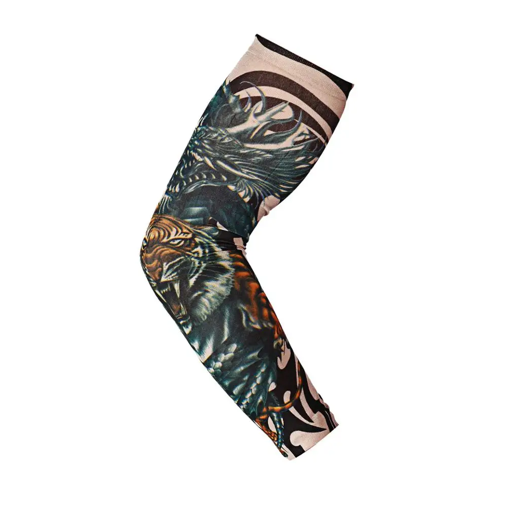 Tattoo Printed Sleeves Cycling Arm Sleeves Arm Warmers For Outdoor ...