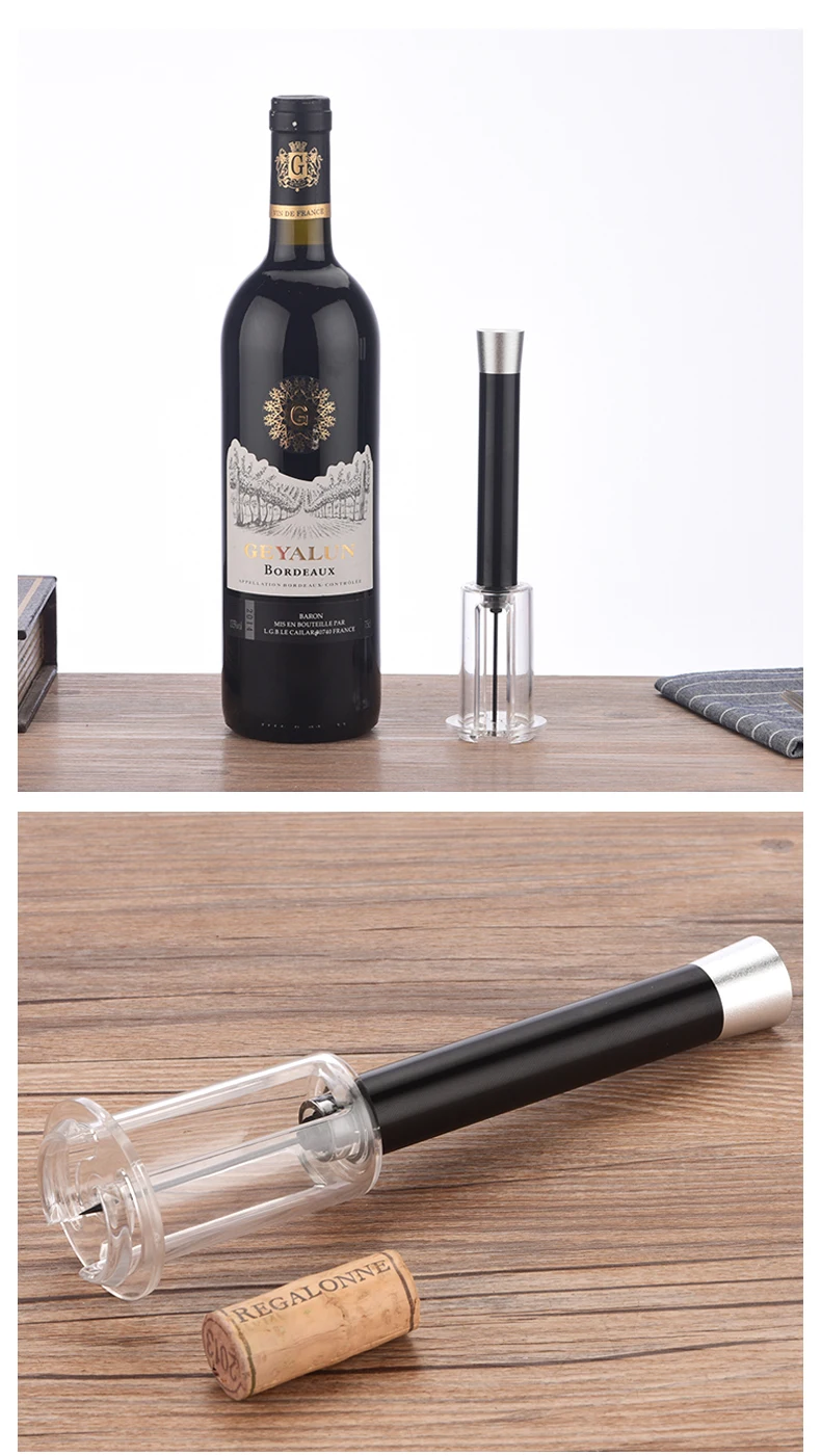 Plastic Air Pressure Wine Bottle Opener Corkscrew With Gas Needle