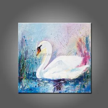 2015 Lukisan Baru Hewan Cantik Lukisan Minyak Buatan Tangan Swans