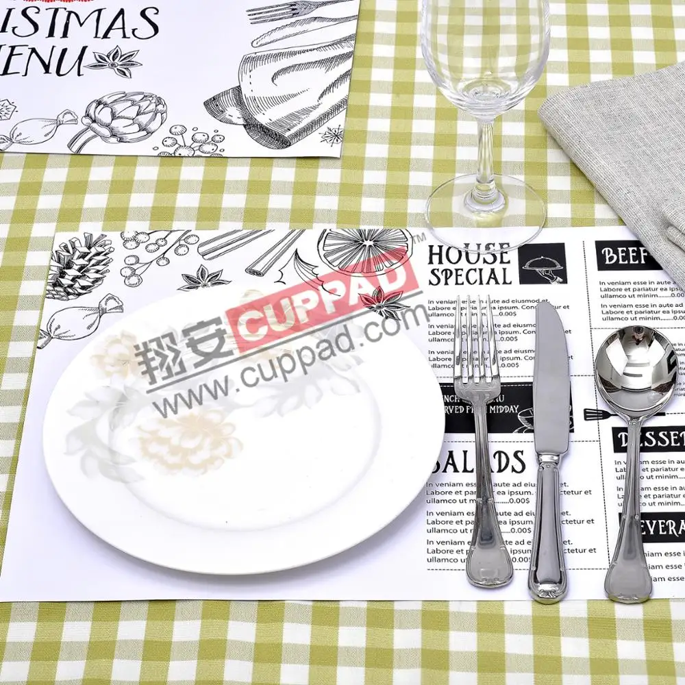Wholesale Printed Restaurant Hotel Custom Disposable Paper Placemats