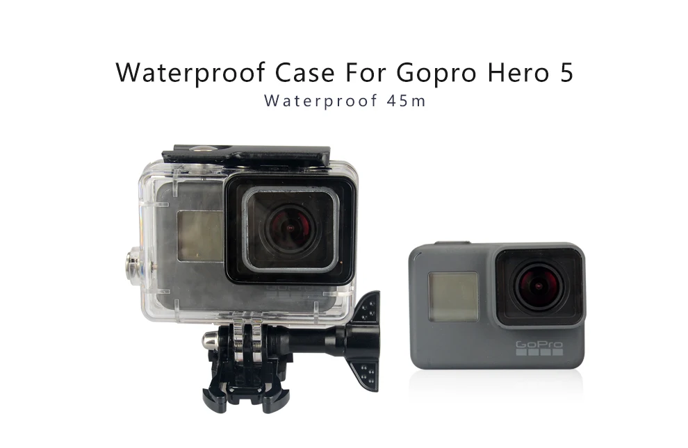 Vỏ bảo vệ chống thấm KingMa Case cho GoPro Hero 5 Camera hành động màu đen với khung phát hành nhanh & Thumbscrew