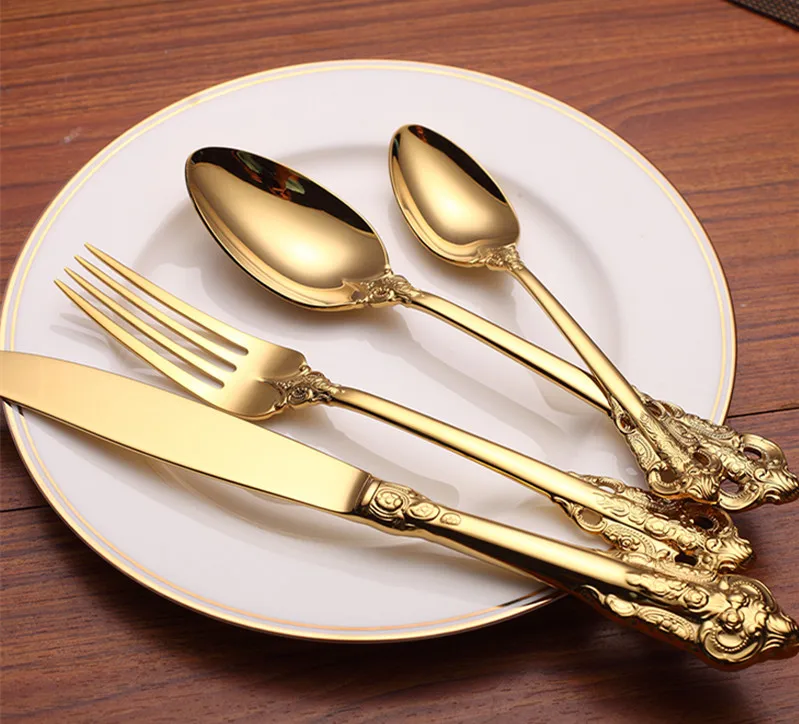 Столовые приборы Cutlery Set. Stainless Steel ложка Золотая. Ложки вилки. Столовые приборы ложки вилки.