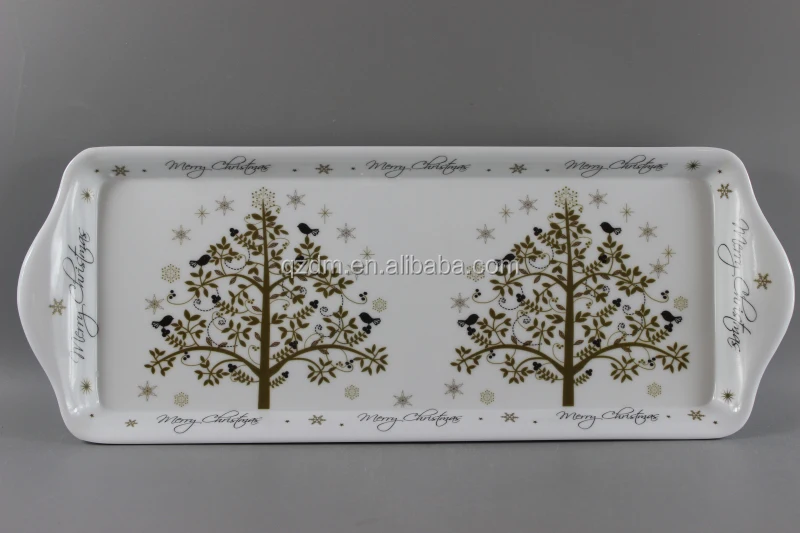 Mealmin Christmas Tray Plastic Xmas Food Tray
