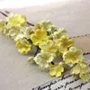 long stem yellow and white color artificial peach blossom branch