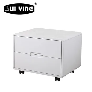 Contemporary Style White Lacquer Nightstand With Wheels 02 Contemporary Style White Lacquer Nightstand With Wheels 02
