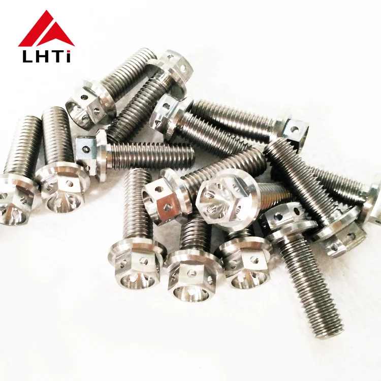 M6 m8 m10 titanium hex flange bolts racing bolts with six holes locking for motorcycle