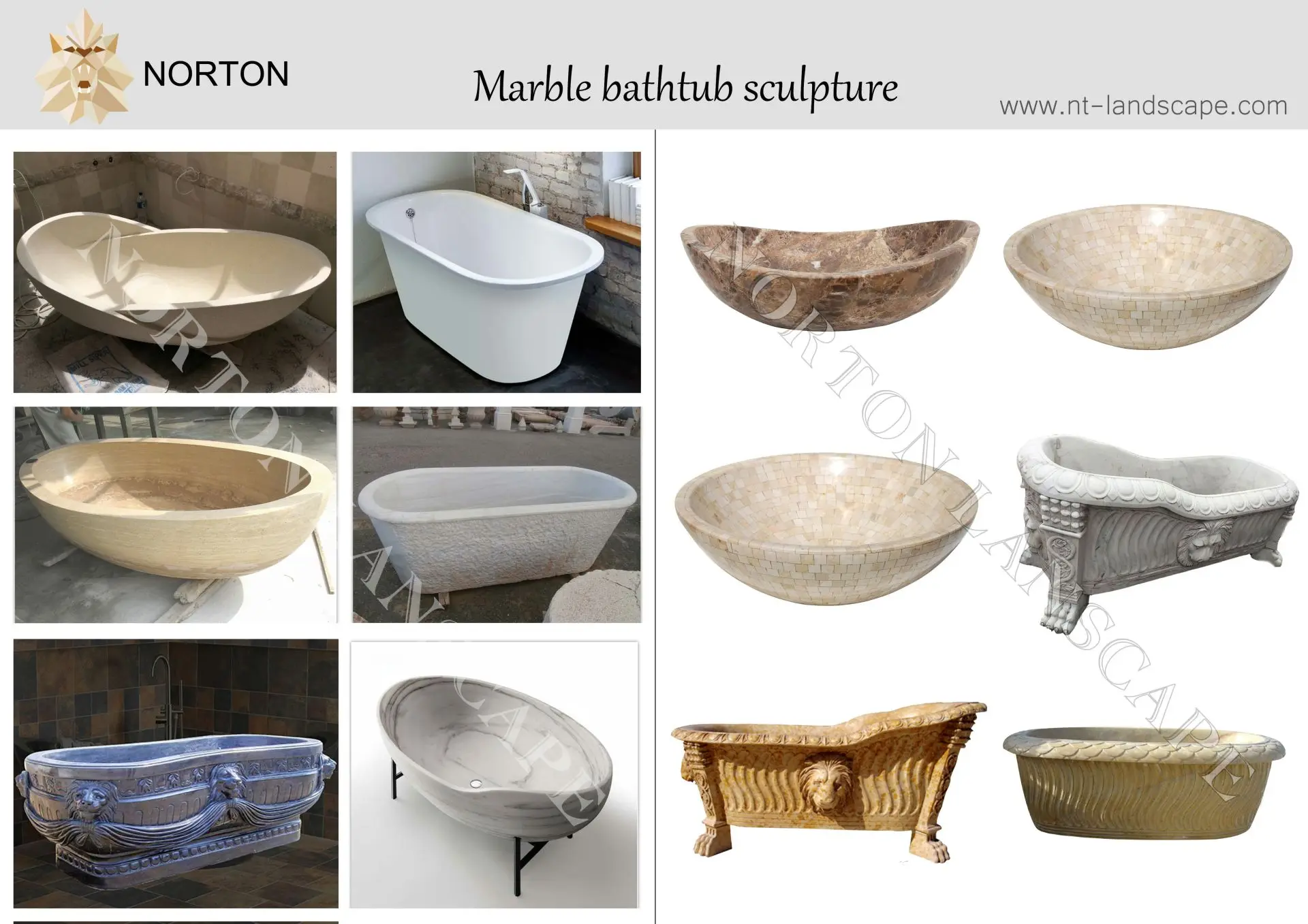 Nice White Marble Bathtubs Freestanding Round Solid Natural Stone