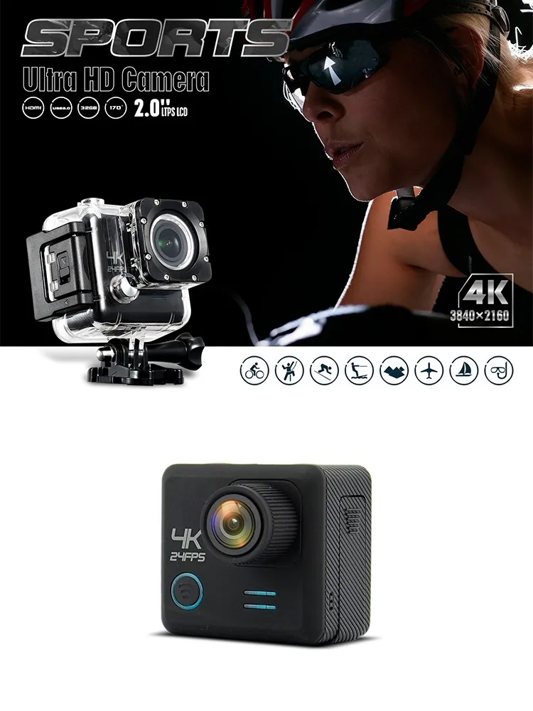 2.0inch Square Shape Ntk96660 Wifi Waterproof 4k Action Camera Be Unique Buy Action Camera,4k