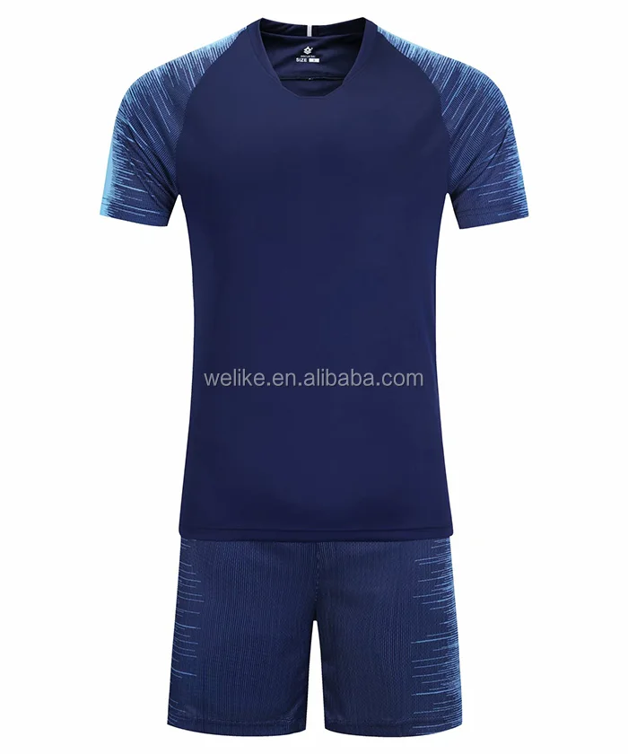2019 Football Uniform Shirts Shorts Light Blue Soccer Uniform Custom ...