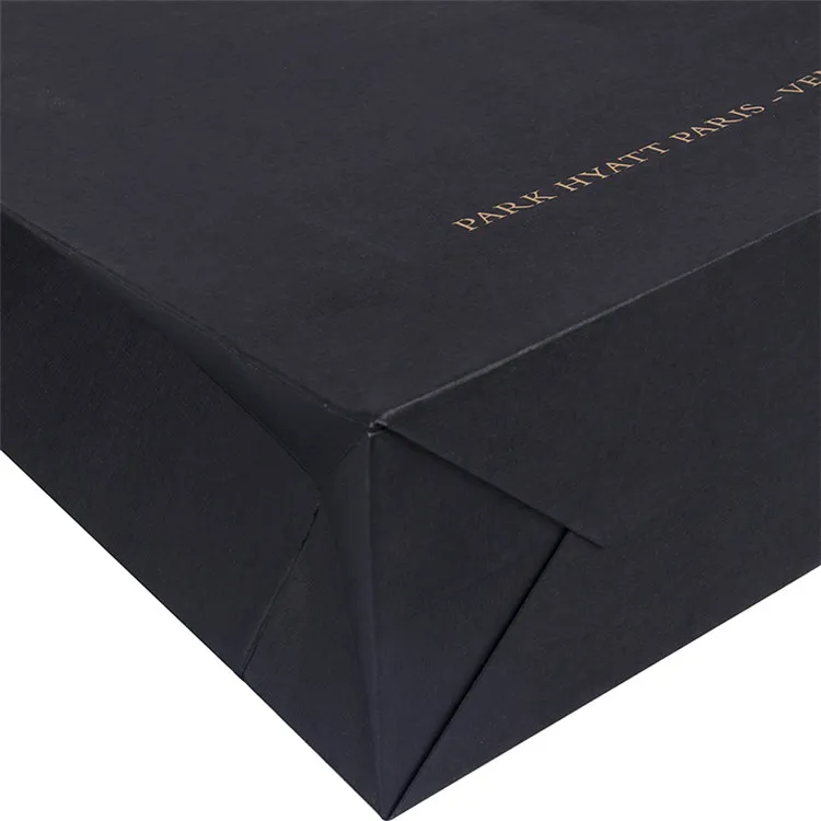 Luxury Lamination Customized Logo Foldable Printing Gift Black Shopping Paper Bag
