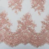 Free sample embroidered design textile heavy beaded lace fabric stocklot