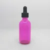 round boston shape painted rose red skin care 60ml dropper bottle glass