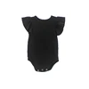 High Quality China Wholesale Baby Jumpsuits Clothes Custom Organic Cotton Black Solid Baby Summer Rompers