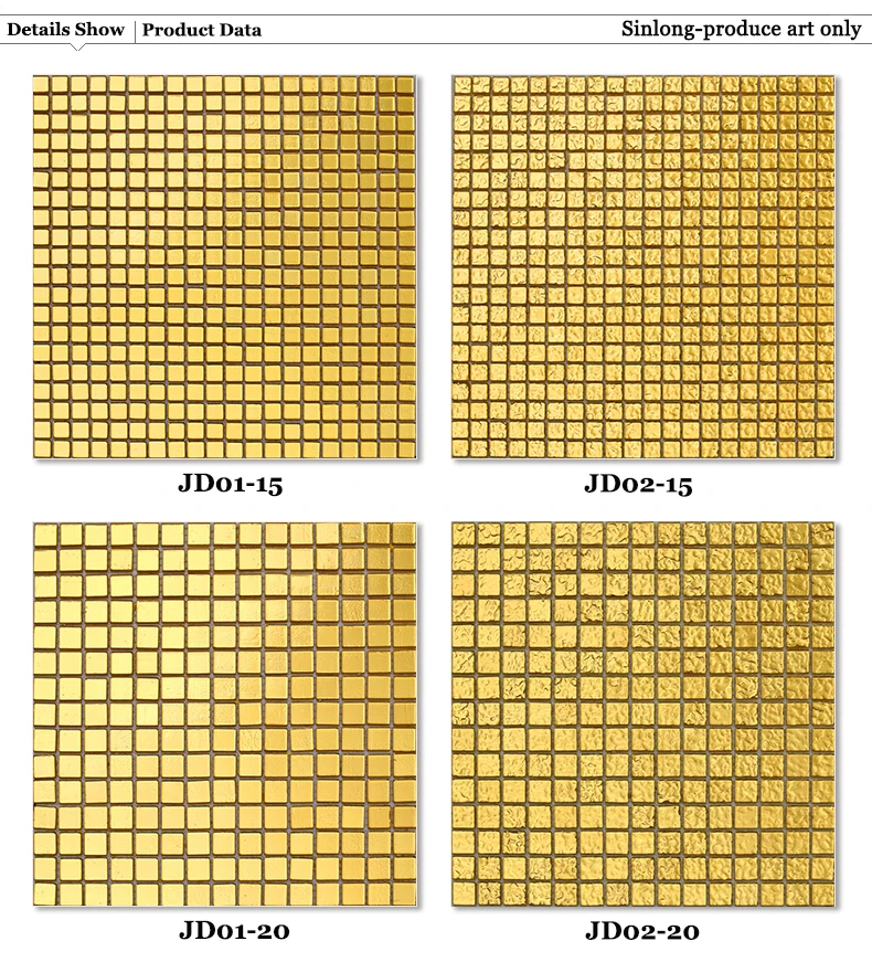 Jp01 Solid Gold Color Glass Tiles For Wall Decoration 10*10mm Buy