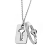 316L stainless steel jewelry set heart lock key bangle necklace