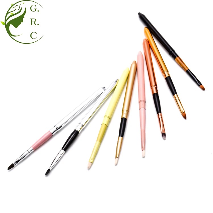 Factory Flexible Metal Makeup Lip Brush Lip Scrub Brush Applicator Pen Mini Retractable Lip
