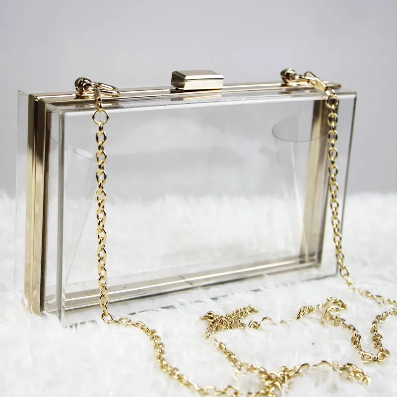 Hqdeal Luxury Acrylic Fashionable Transparent Evening Clutches Clutch Bags Handbag For Women ...